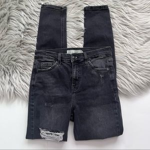 Topshop Black Distressed Jamie Jeans